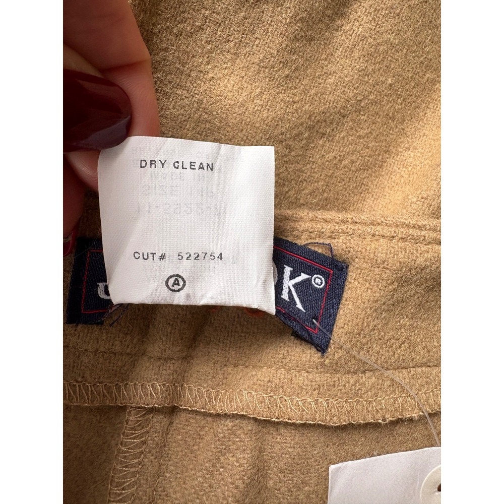 NWOT J.G. Hook Camel Wool Wide Leg High Rise Pants, Size 14 Petite, Casual - Picture 5 of 5